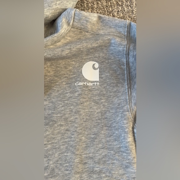 New Carhartt Kids Grey White Hoodie Sweatshirt Top Sweater M 10 or S 8 - Picture 3 of 8